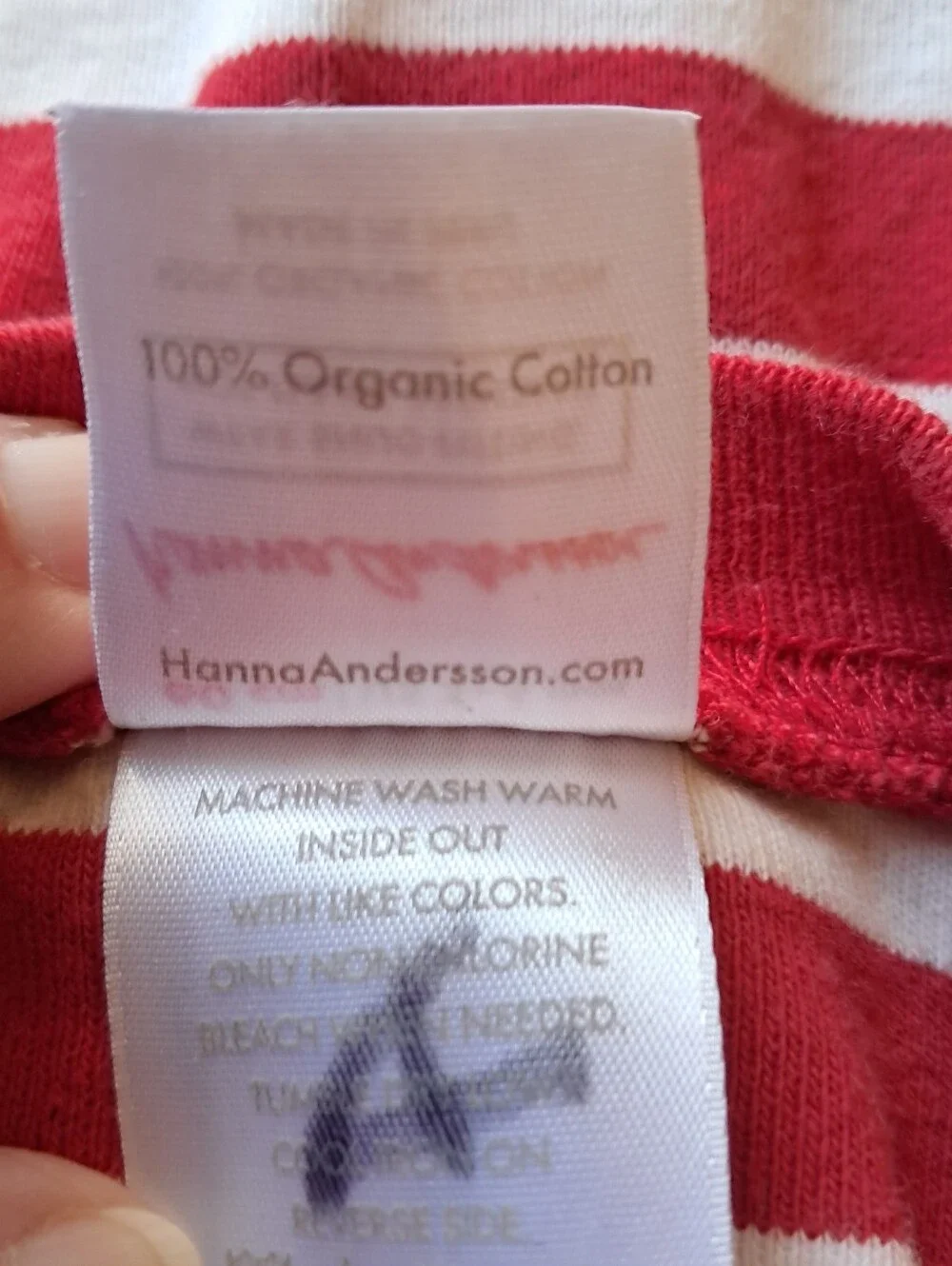 Hanna Andersson Red & White Striped Pajamas Size 3-6 Months